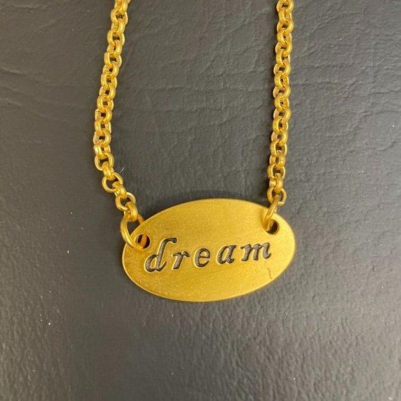 Cynthia Garrett Gold Tone Chain Link Dream Charm Pendant Necklace 19" NWOT - Picture 2 of 5